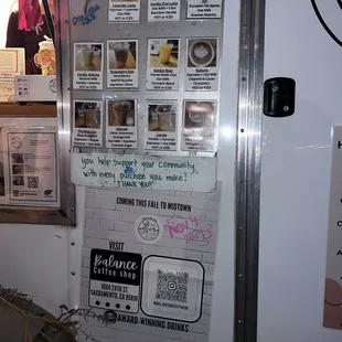 Menu and sign of upcoming opening in Midtown.