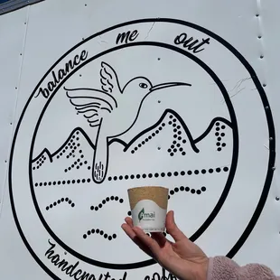 a hand holding a cup of coffee