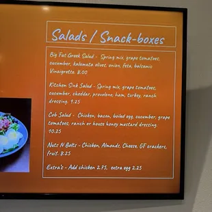 Food menu