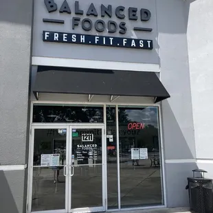 the front entrance of a restaurant