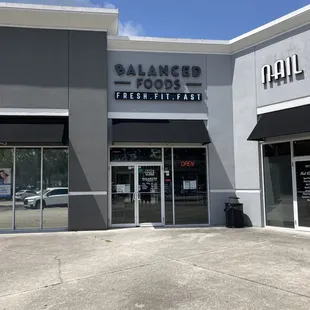 the entrance of a restaurant