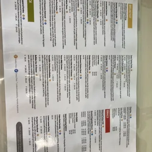 a menu for a restaurant