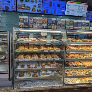 Pastry case and menu