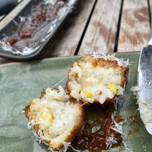 Corn ball appetizer!!! Sooo yummmy, see the center!!!