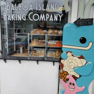 a display of baked goods