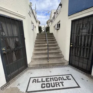 the entrance to a court