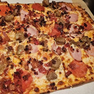 Meat lovers pizza