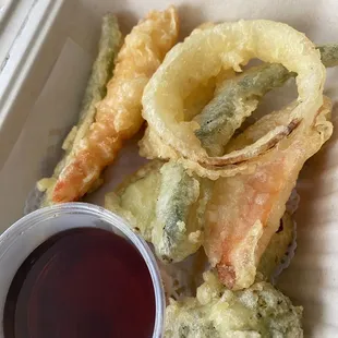 10/23/21. Chicken Teriyaki Lunch Special. AWESOME DEAL!  Rice, salad, california roll, tempura and miso soup!!!