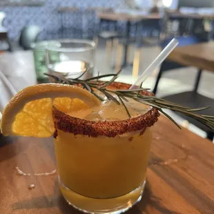 Passionfruit margarita with tequila instead of mezcal