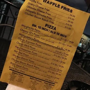 menu
