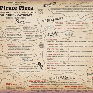Pirate Incasion!!  New Menu by Pirate Pizza at the Balcony