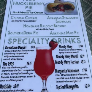 Dessert Menu