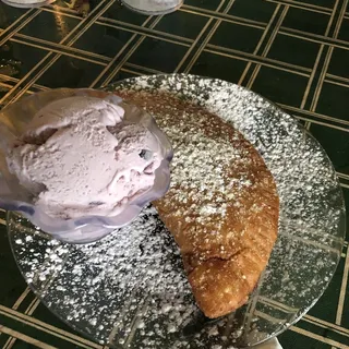 Fried Huckleberry Pie with Huckleberry Ice Cream