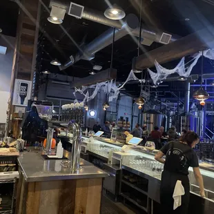 the bar area of a brewery