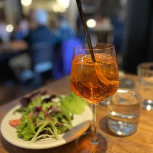 Small Mixed Green Salad  Aperol spritz