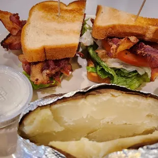 BLT with baked potato