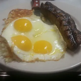 CHICKEN FRIED STEAK & EGGS