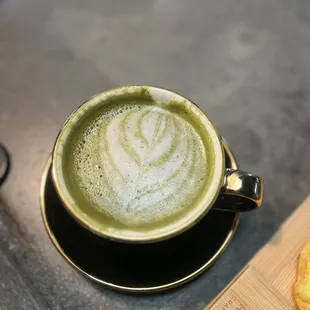 Matcha Green Tea Latte with coconut
