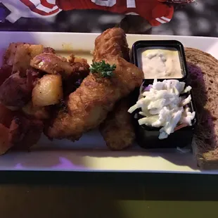 Another excellent Cod Fish fry and cheddar bacon potatoes