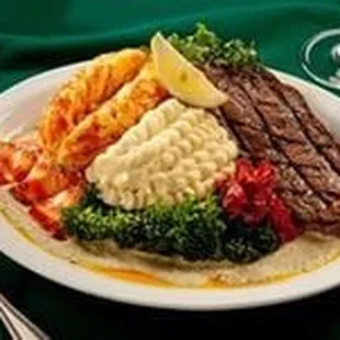 Steak and lobster tail dinner