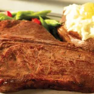 T bone steak dinner