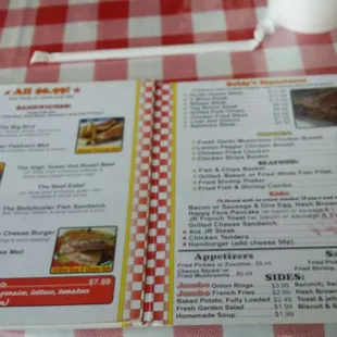 Second page of the menu