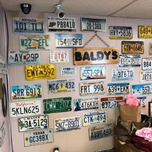 license plates on the wall