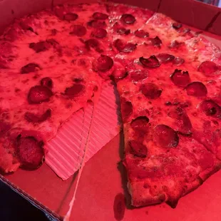 a slice of pepperoni pizza