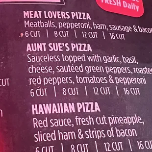 a menu for a restaurant