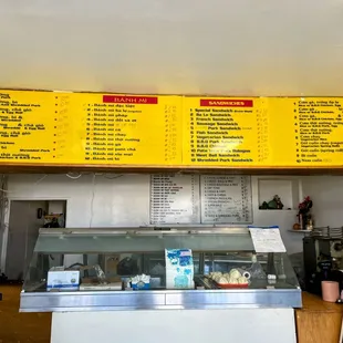 Menu and counter