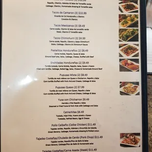 menu