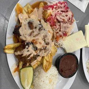 two plates of food on a table