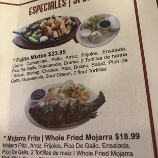 Special entrées