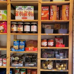 a pantry full of food items