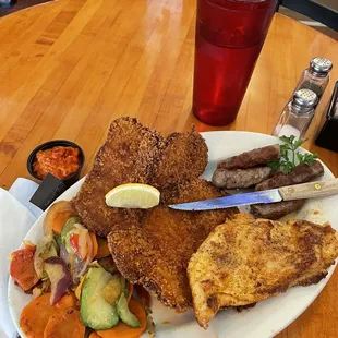 Meat platter with ajvar sauce