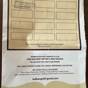 Please bring back your Loyalty Stamps!! :) Delicious 10 piece Cevap!!