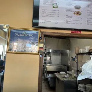 Counter with no employee in sight.