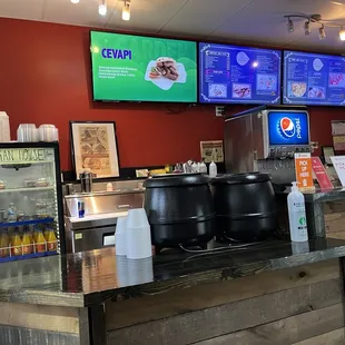 the counter area of the restaurant