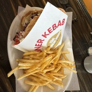 Dner Kebab with fries