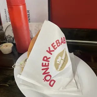 a plate with a sandwich on it