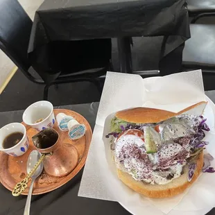 Turkish coffee and Doner Kebab
