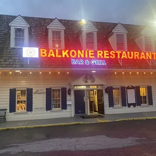 the front of the restaurant