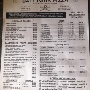 Updated menu February 2022