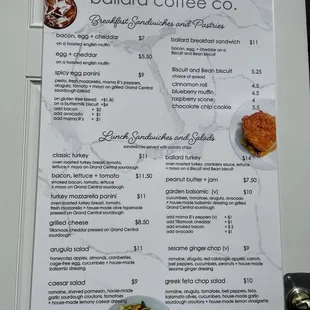 Menu as of 8/13/22