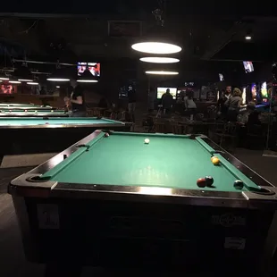 5 pool tables
