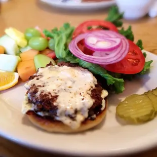 Ballard smokeshop getting all gourmet with a blue cheese burger on a brioche bun, effin delicious.