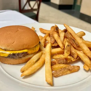 Kids' cheeseburger and fries