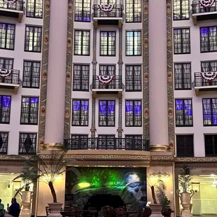 Rookwood pottery fireplace in atrium