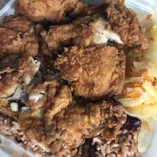 fried chicken and rice