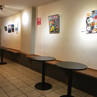 One of many seating areas